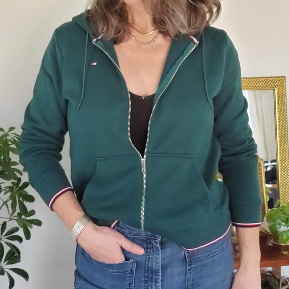 Tommy Hilfiger Forest Green Hoodie / Size L - Picture 4 of 9